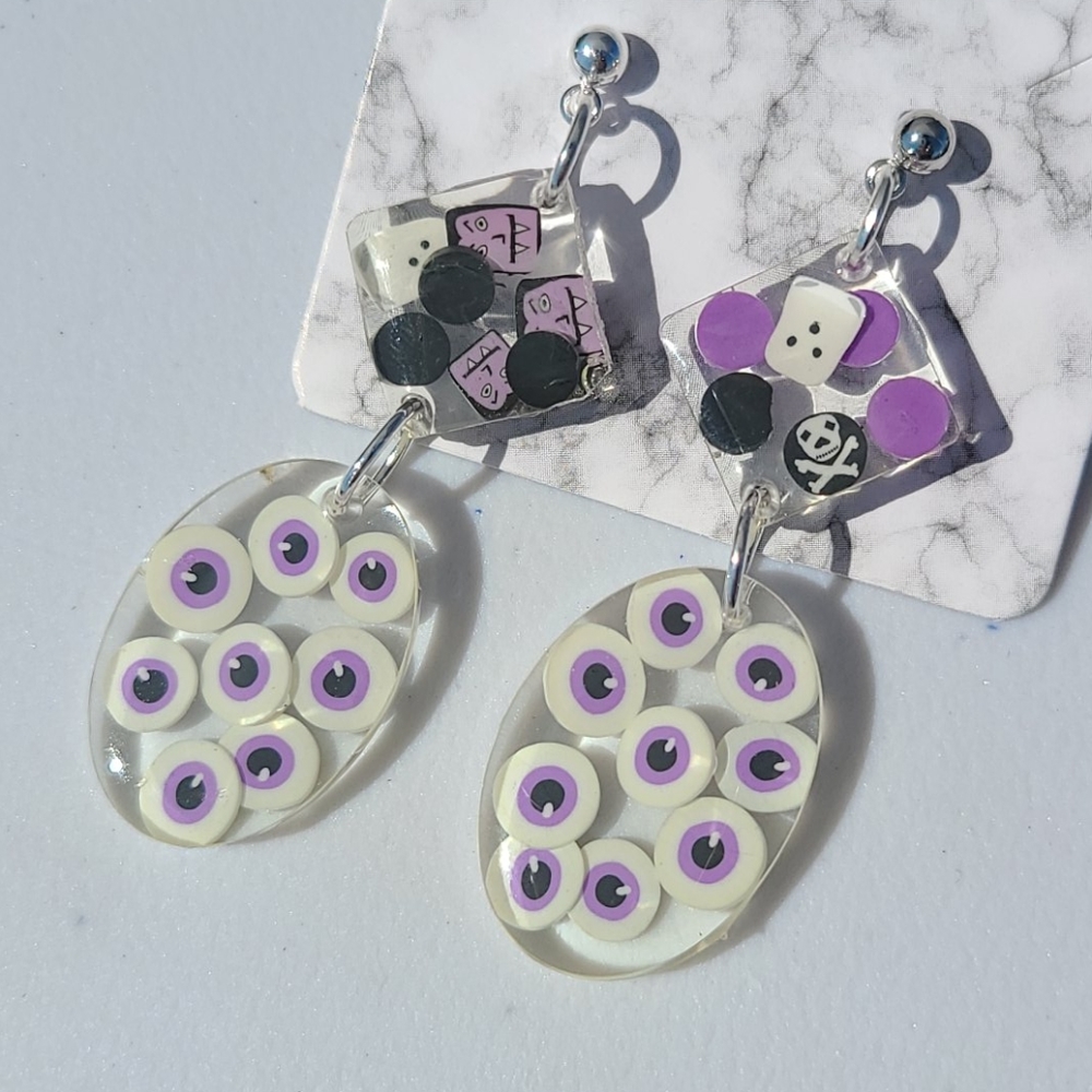 🎃Purple Eyeball Halloween Earrings
